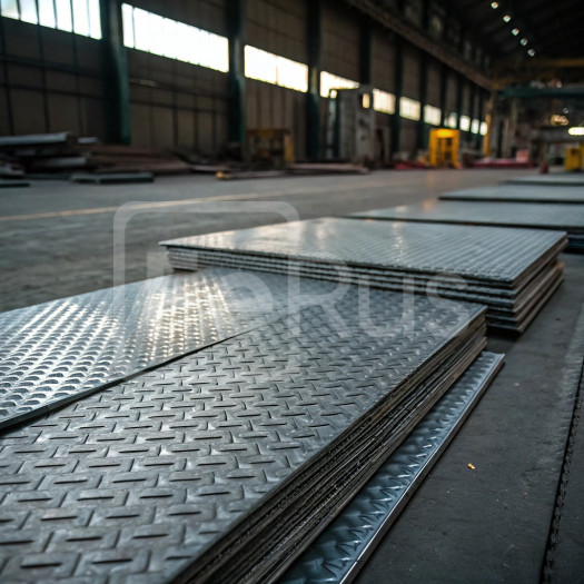 Лист стальной оцинкованный рифленый чечевица 2,5 мм 09Г2С ГОСТ 8568-77 г/к